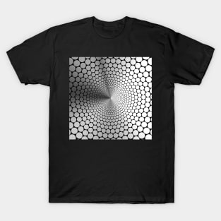 Optical Illusion Angle Gradient Silver on Black NOIR T-Shirt